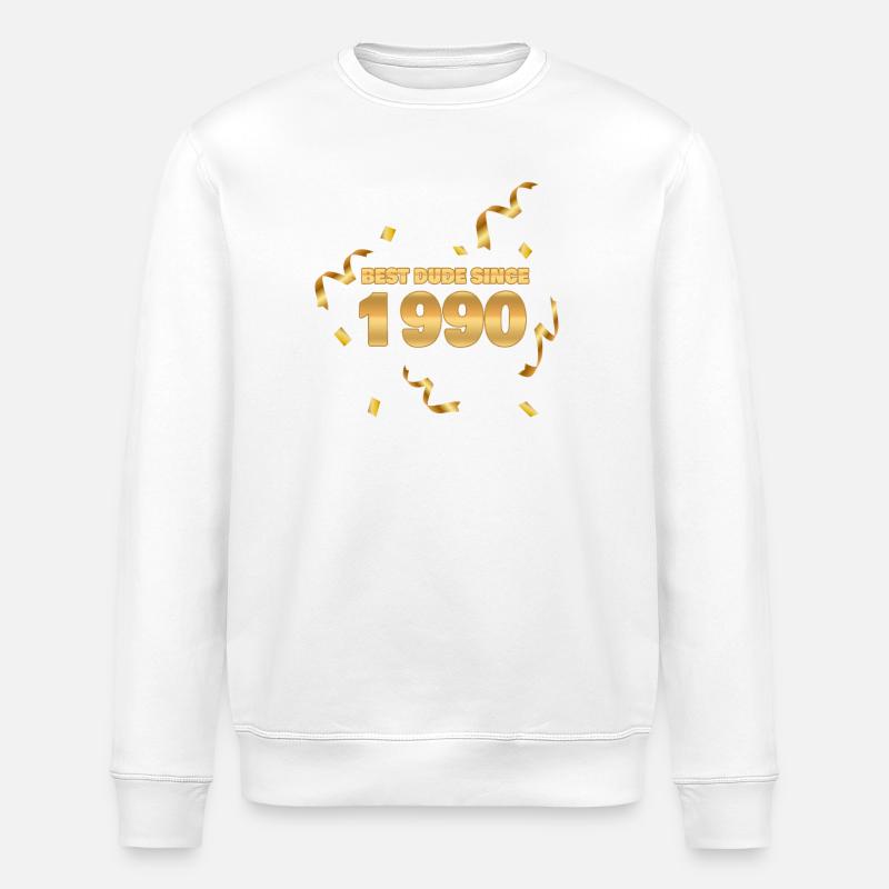 Year 1990 - Stanley/Stella ROLLER Unisex Organic Sweatshirt - white