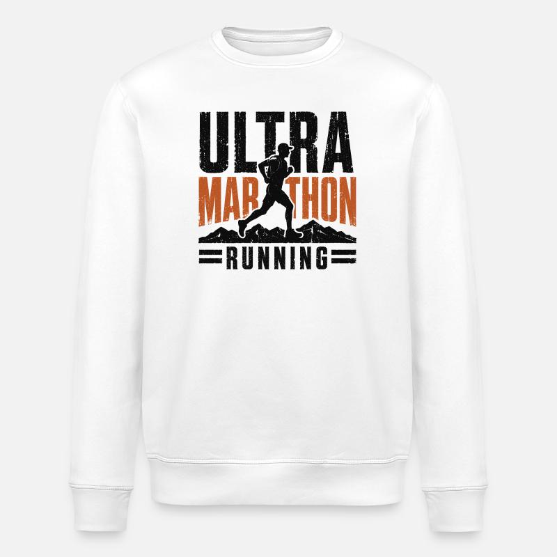 Ultra Marathon Running Runner Graphic - Stanley/Stella ROLLER Unisex Organic Sweatshirt - white