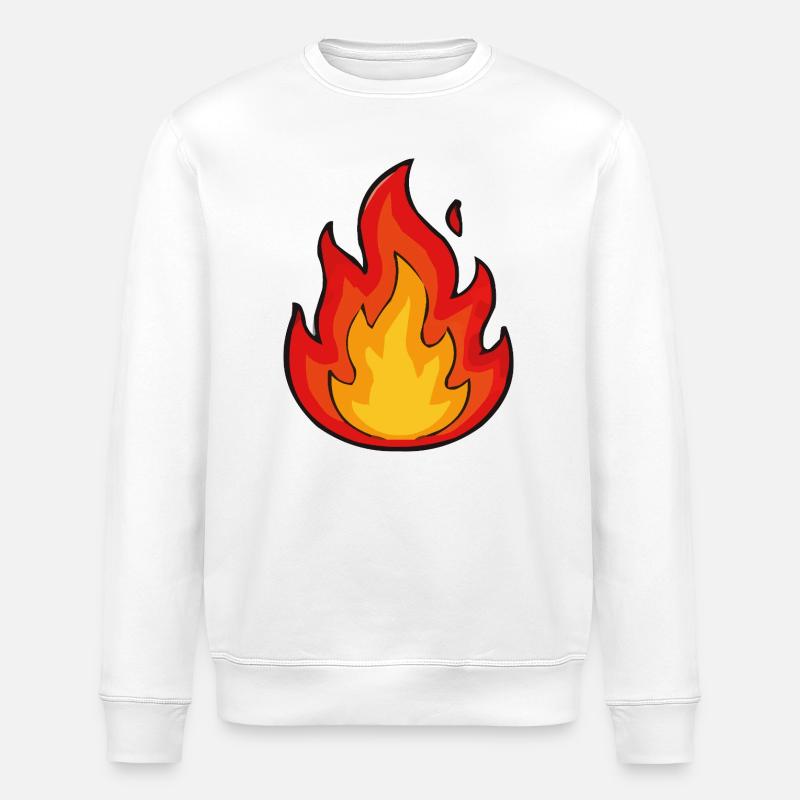 Flammenkraft Feuer-Icon - Stanley/Stella Unisex Bio-Sweatshirt ROLLER - Weiß