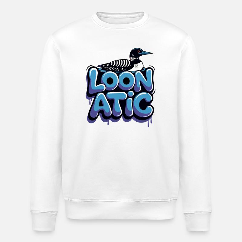 Plongeon Oiseau Aquatique - Sweat bio ROLLER Stanley/Stella Unisexe - blanc