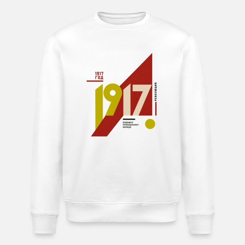 Constructivist 1917 - Russian Revolution - Stanley/Stella ROLLER Unisex Organic Sweatshirt - white
