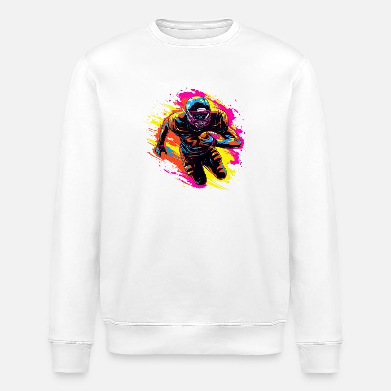 Footballeur américain Synthwave - Sweat bio ROLLER Stanley/Stella Unisexe - blanc