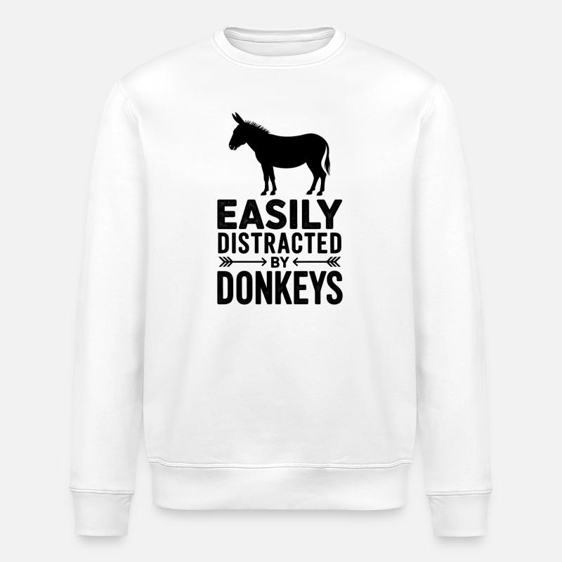 Esel Sprüche Esel Lustiges Esel Geschenk - Stanley/Stella Unisex Bio-Sweatshirt ROLLER - Weiß