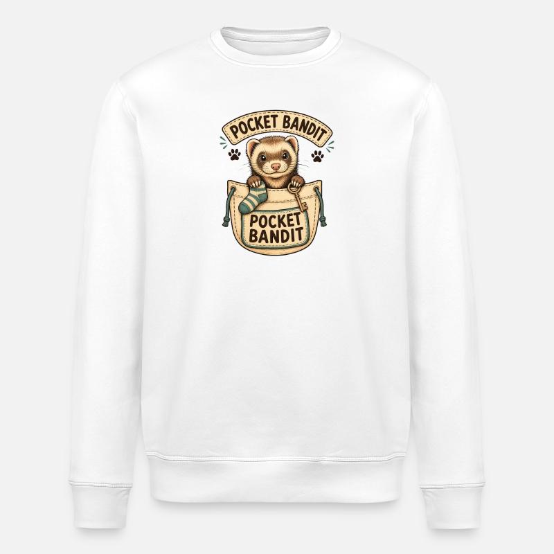 BANDIT DE POCHE - Sweat bio ROLLER Stanley/Stella Unisexe - blanc