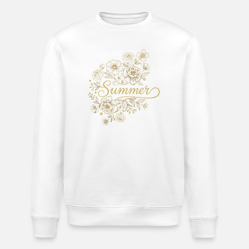 Goldenes Blumensommer - Stanley/Stella Unisex Bio-Sweatshirt ROLLER - Weiß
