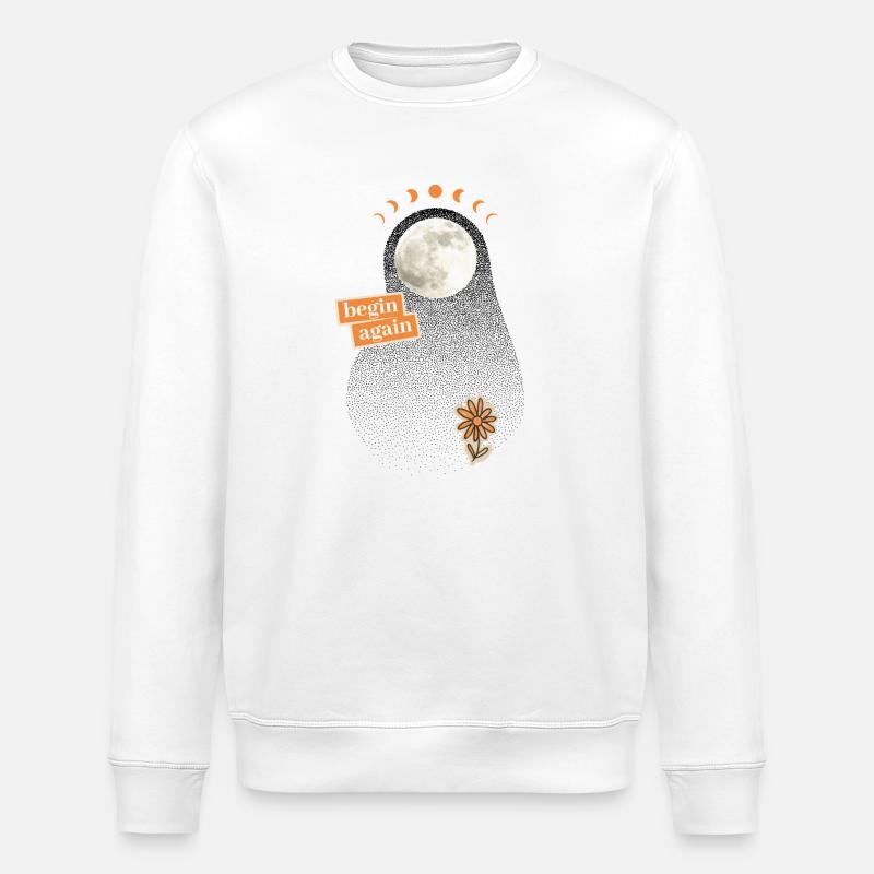 New beginning: begin again - Stanley/Stella ROLLER Unisex Organic Sweatshirt - white