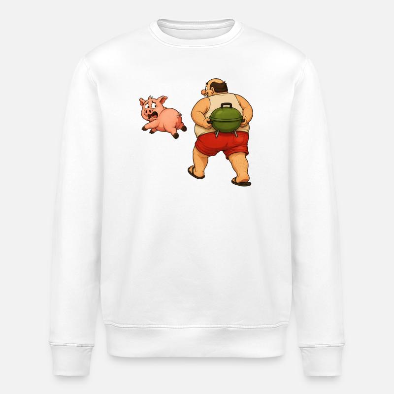 Barbecuing is fun - Stanley/Stella ROLLER Unisex Organic Sweatshirt - white