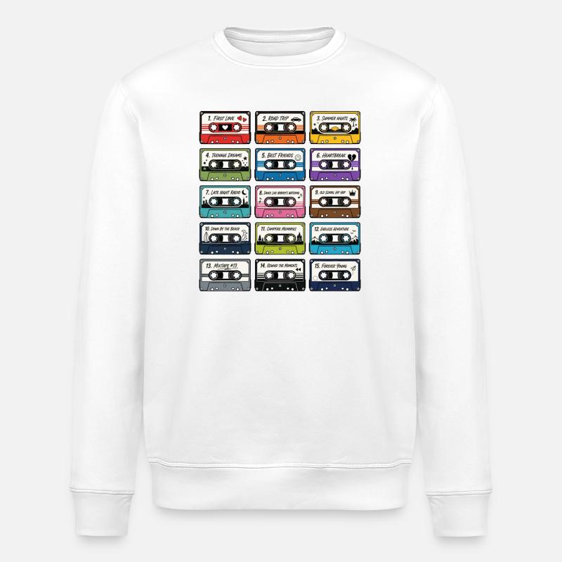 Collection de Cassettes Audio Rétro - Sweat bio ROLLER Stanley/Stella Unisexe - blanc
