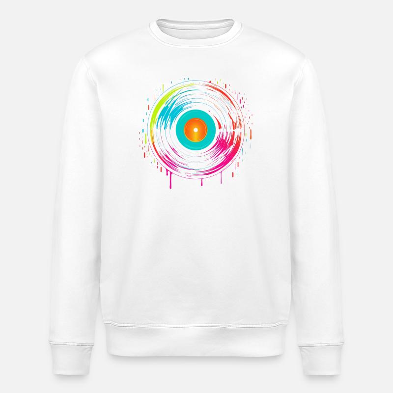 90er Schallplatte Steamwave - Stanley/Stella Unisex Bio-Sweatshirt ROLLER - Weiß