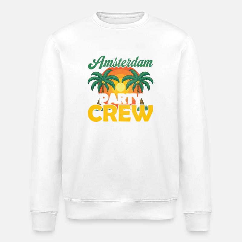 Amsterdam Party Crew - Sweat bio ROLLER Stanley/Stella Unisexe - blanc
