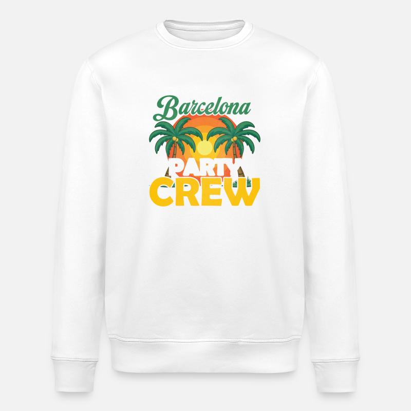 Barcelone Party Crew - Sweat bio ROLLER Stanley/Stella Unisexe - blanc