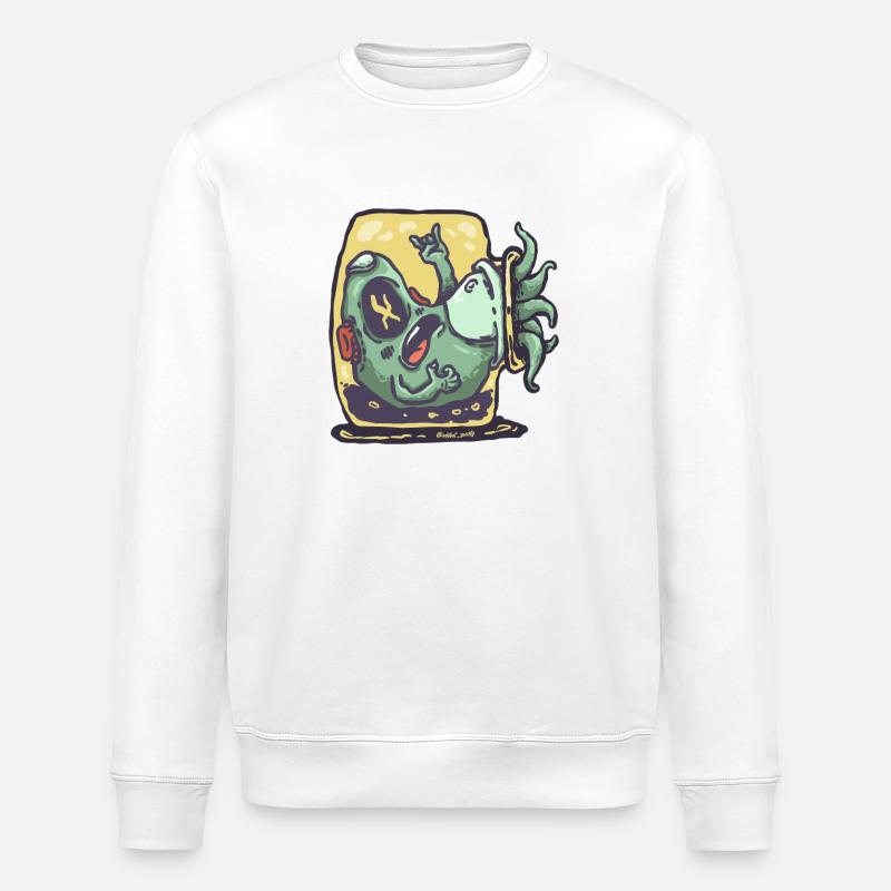 Alieno avocado in toaster - Stanley/Stella ROLLER Unisex Organic Sweatshirt - white