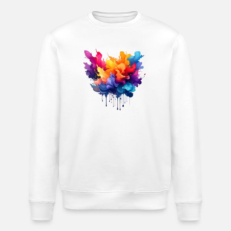 Farbexplosion Farbfluss - Stanley/Stella Unisex Bio-Sweatshirt ROLLER - Weiß