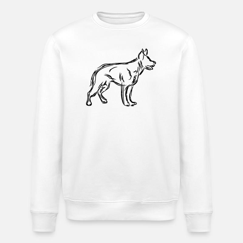 German Shepherd Sketch - Stanley/Stella ROLLER Unisex Organic Sweatshirt - white