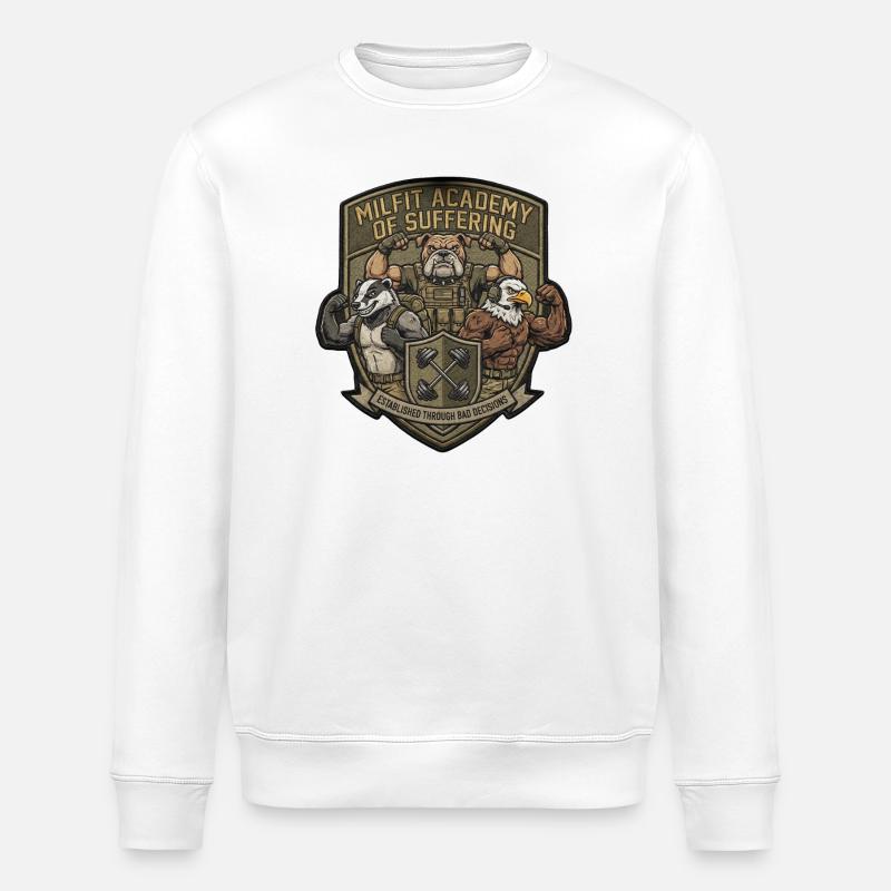 Milfit Akademie Patch Muskelhelden - Stanley/Stella Unisex Bio-Sweatshirt ROLLER - Weiß