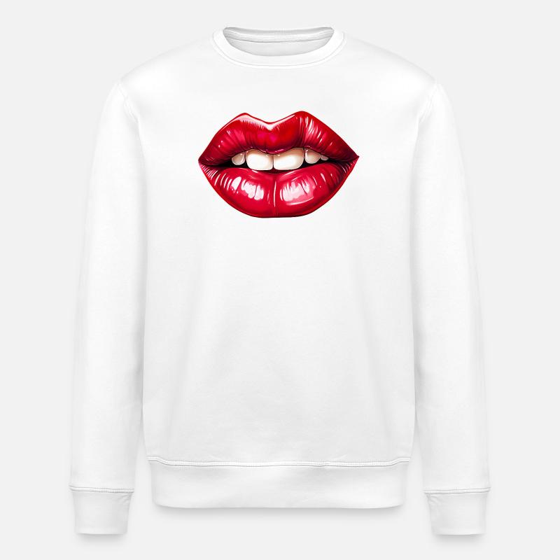 Lipps, Design #1 - Stanley/Stella ROLLER Unisex Organic Sweatshirt - white