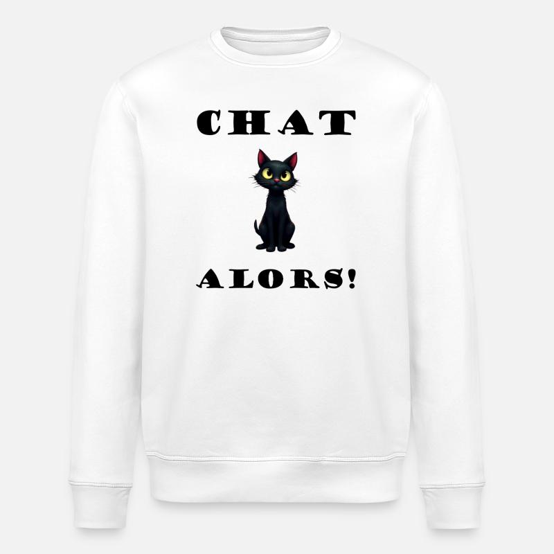 Dann Katze! Katzenvektor-Humor-Design - Stanley/Stella Unisex Bio-Sweatshirt ROLLER - Weiß
