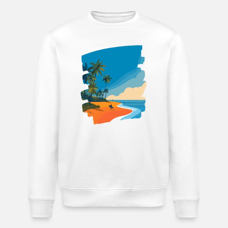 Tropical Beach - Stanley/Stella ROLLER Unisex Organic Sweatshirt - white