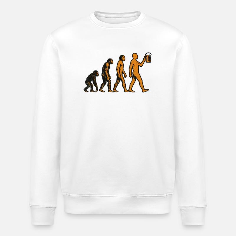 Evolution Beer - Stanley/Stella ROLLER Unisex Organic Sweatshirt - white