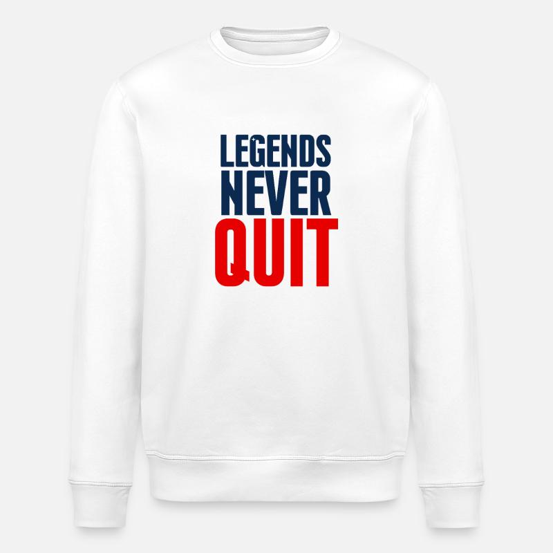 Legends Never Quit Bold - Stanley/Stella ROLLER Unisex Organic Sweatshirt - white
