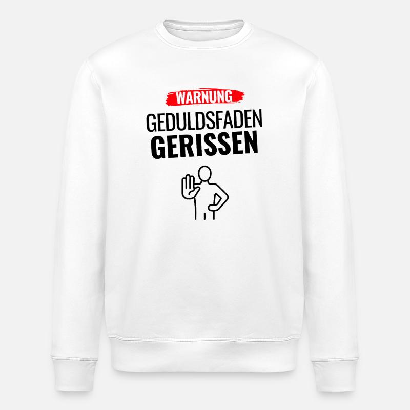 Warnung Sozialakku leer - Stanley/Stella Unisex Bio-Sweatshirt ROLLER - Weiß