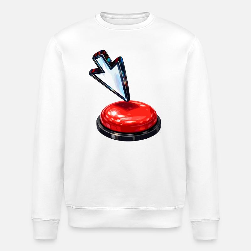 Down Arrow Button - Stanley/Stella ROLLER Unisex Organic Sweatshirt - white