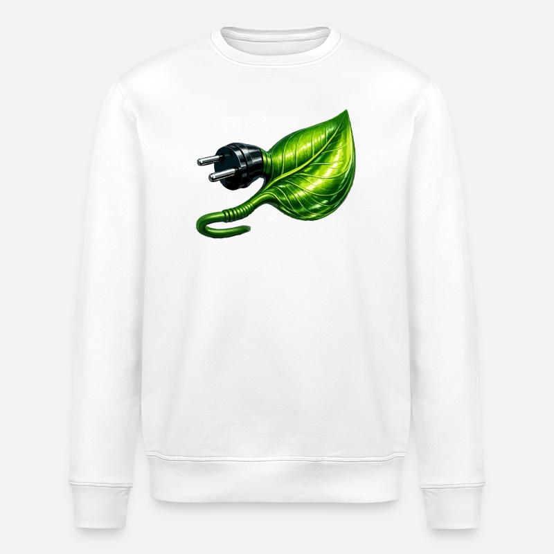 Grünes Energieblatt - Stanley/Stella Unisex Bio-Sweatshirt ROLLER - Weiß
