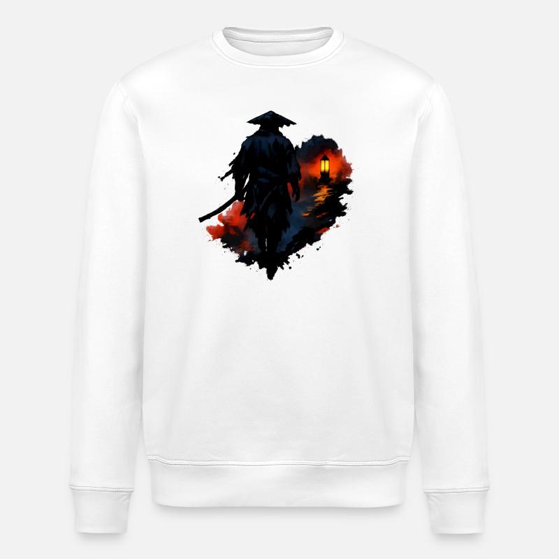 Nachtwanderer mit Laterne - Stanley/Stella Unisex Bio-Sweatshirt ROLLER - Weiß