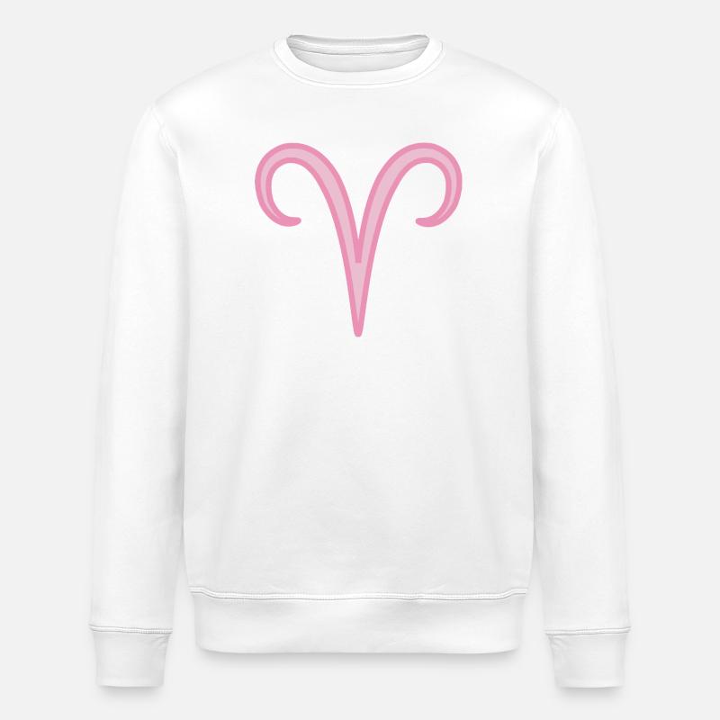 Widder-Sternzeichen Pastellrosa - Stanley/Stella Unisex Bio-Sweatshirt ROLLER - Weiß