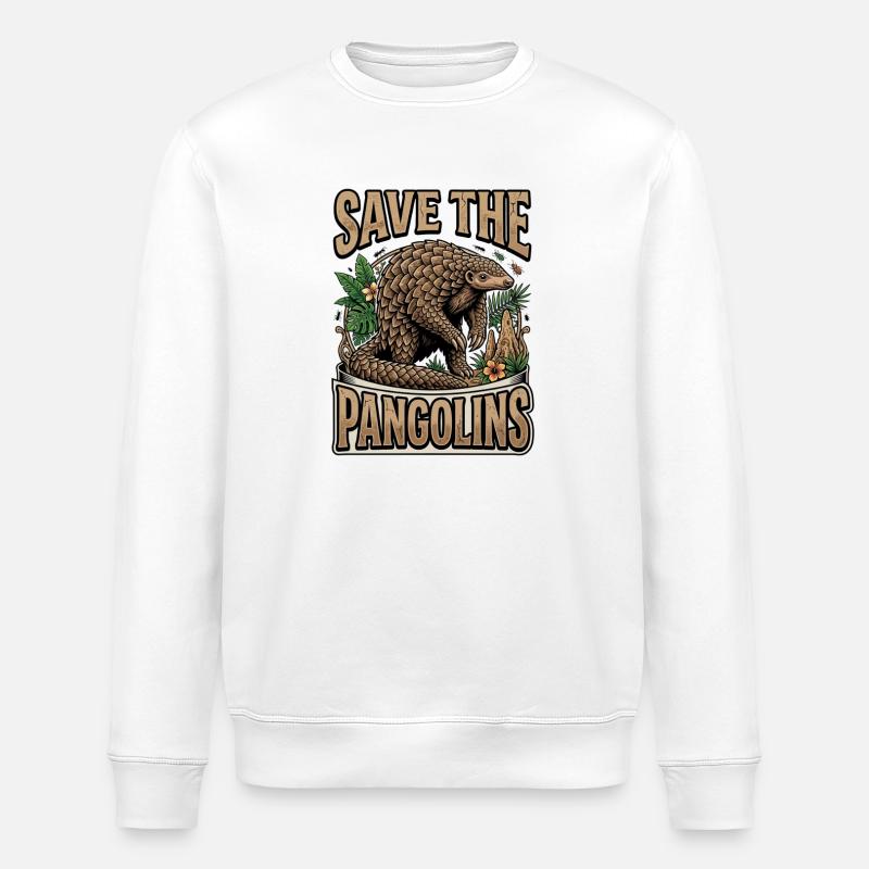 Rette Pangoline – Pangolin Schutz - Stanley/Stella Unisex Bio-Sweatshirt ROLLER - Weiß