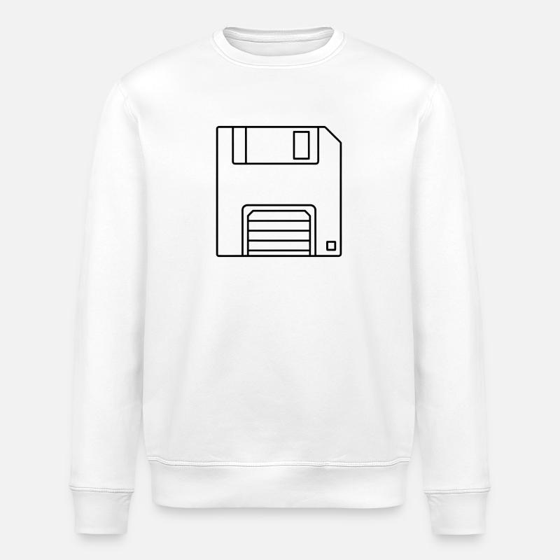 floppy disk - Stanley/Stella ROLLER Unisex Organic Sweatshirt - white