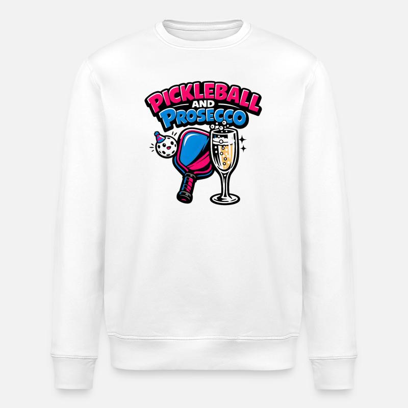 Pickleball Prosecco Logo - Sweat bio ROLLER Stanley/Stella Unisexe - blanc