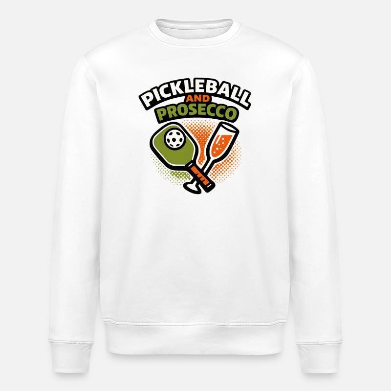 Pickleball und Prosecco Fusion - Stanley/Stella Unisex Bio-Sweatshirt ROLLER - Weiß
