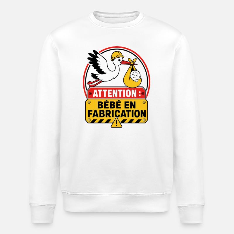 Attention Bébé en Fabrication - Sweat bio ROLLER Stanley/Stella Unisexe - blanc