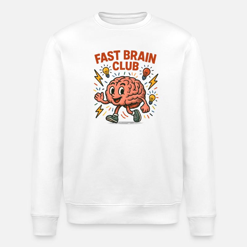 Fast Brain Club Illustration - Sweat bio ROLLER Stanley/Stella Unisexe - blanc