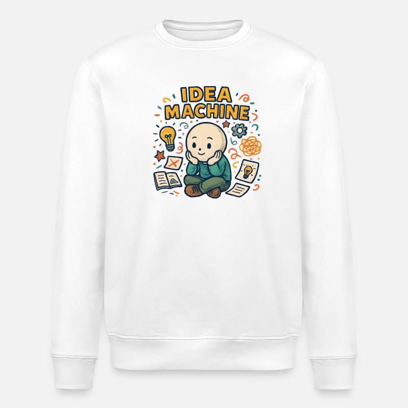 Dessin animé Machine à idées - Sweat bio ROLLER Stanley/Stella Unisexe - blanc