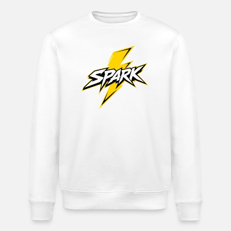 Spark Blitz Comic Logo - Stanley/Stella Unisex Bio-Sweatshirt ROLLER - Weiß