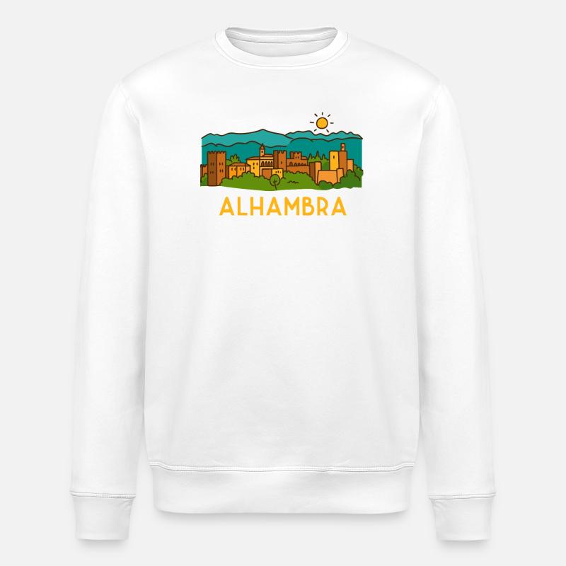 Alhambra Sunset 2 - Stanley/Stella ROLLER Unisex Organic Sweatshirt - white
