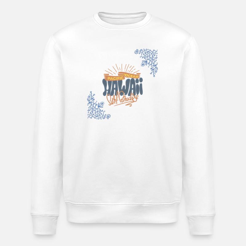 Hawaii Pacific Ocean Splash - Stanley/Stella ROLLER Unisex Organic Sweatshirt - white