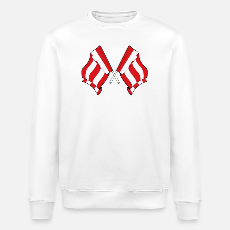 Eindhoven Twin Flags - Stanley/Stella ROLLER Unisex Organic Sweatshirt - white
