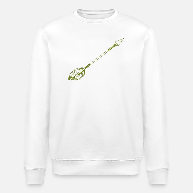 Arrow with Feather - Stanley/Stella ROLLER Unisex Organic Sweatshirt - white