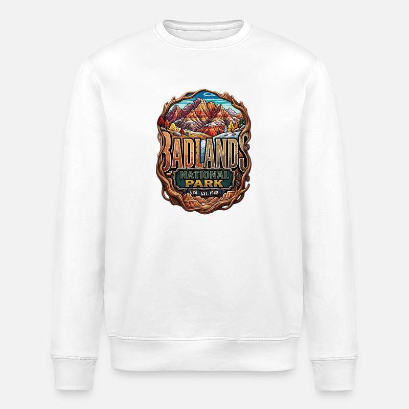 Badlands Nationalpark - Stanley/Stella Unisex Bio-Sweatshirt ROLLER - Weiß