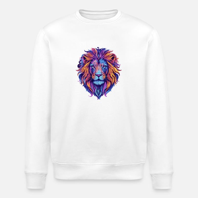 Löwe Bunt - Stanley/Stella Unisex Bio-Sweatshirt ROLLER - Weiß