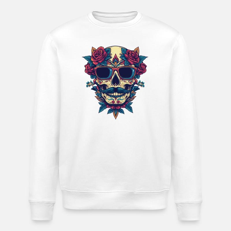 Skelett Bunt - Stanley/Stella Unisex Bio-Sweatshirt ROLLER - Weiß