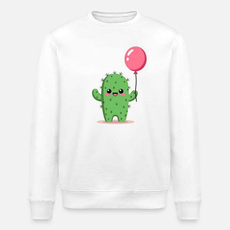 Cactus avec ballon - Sweat bio ROLLER Stanley/Stella Unisexe - blanc