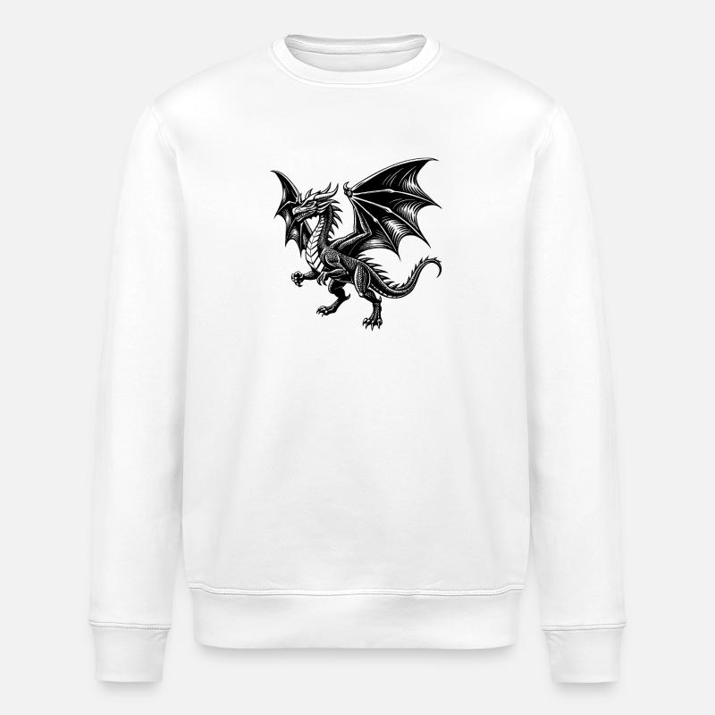 Flying dragon - Stanley/Stella ROLLER Unisex Organic Sweatshirt - white
