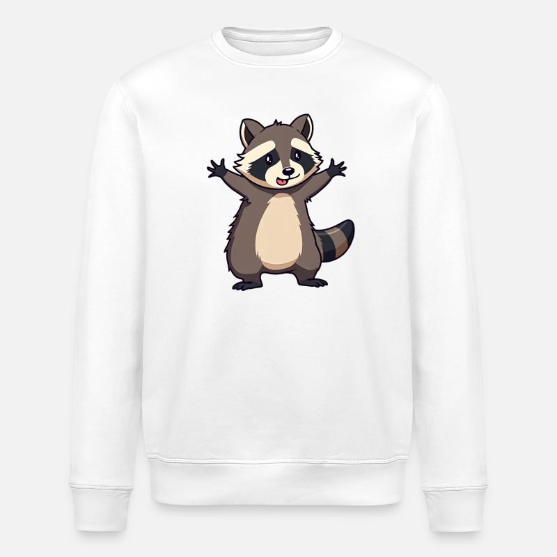 Raton laveur - Sweat bio ROLLER Stanley/Stella Unisexe - blanc