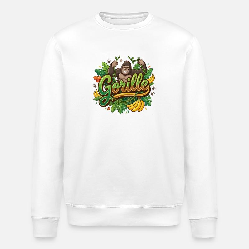 Gorille - Sweat bio ROLLER Stanley/Stella Unisexe - blanc