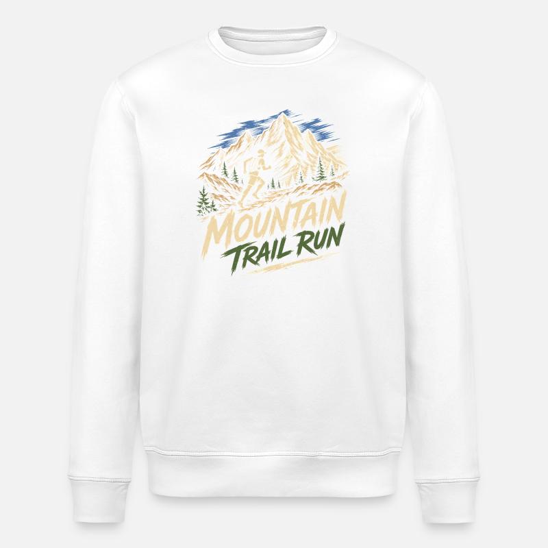 Mountain Trail Run - Stanley/Stella ROLLER Unisex Organic Sweatshirt - white