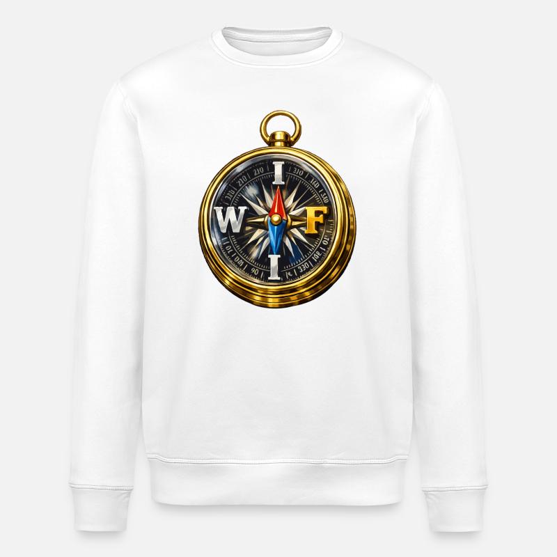 Compass mit WLAN - Stanley/Stella Unisex Bio-Sweatshirt ROLLER - Weiß